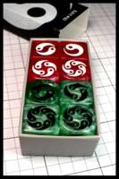 Dice : Dice - 6D - Zen Dice Green and Red - JA Collection Apr 2024